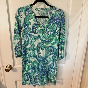 Lilly Pulitzer Green and Blue Paisley Dress